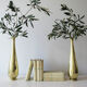 Lot of two brass soliflore vases