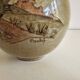 Ceramic vase with Village pattern signed by Jean Paulet - vintage
