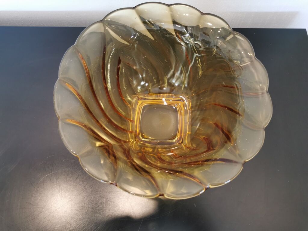Glass cut style art deco yellow