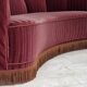 1960s, Danish 2-seater "Banan" sofa, furniture velour, oak wood.
