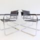Set de 4 fauteuils Thonet S34 cuir cantilever par Mart Stam