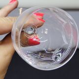 5 Anciens Verres A Vin / Porto En Cristal Gravé Baccarat ? 1900