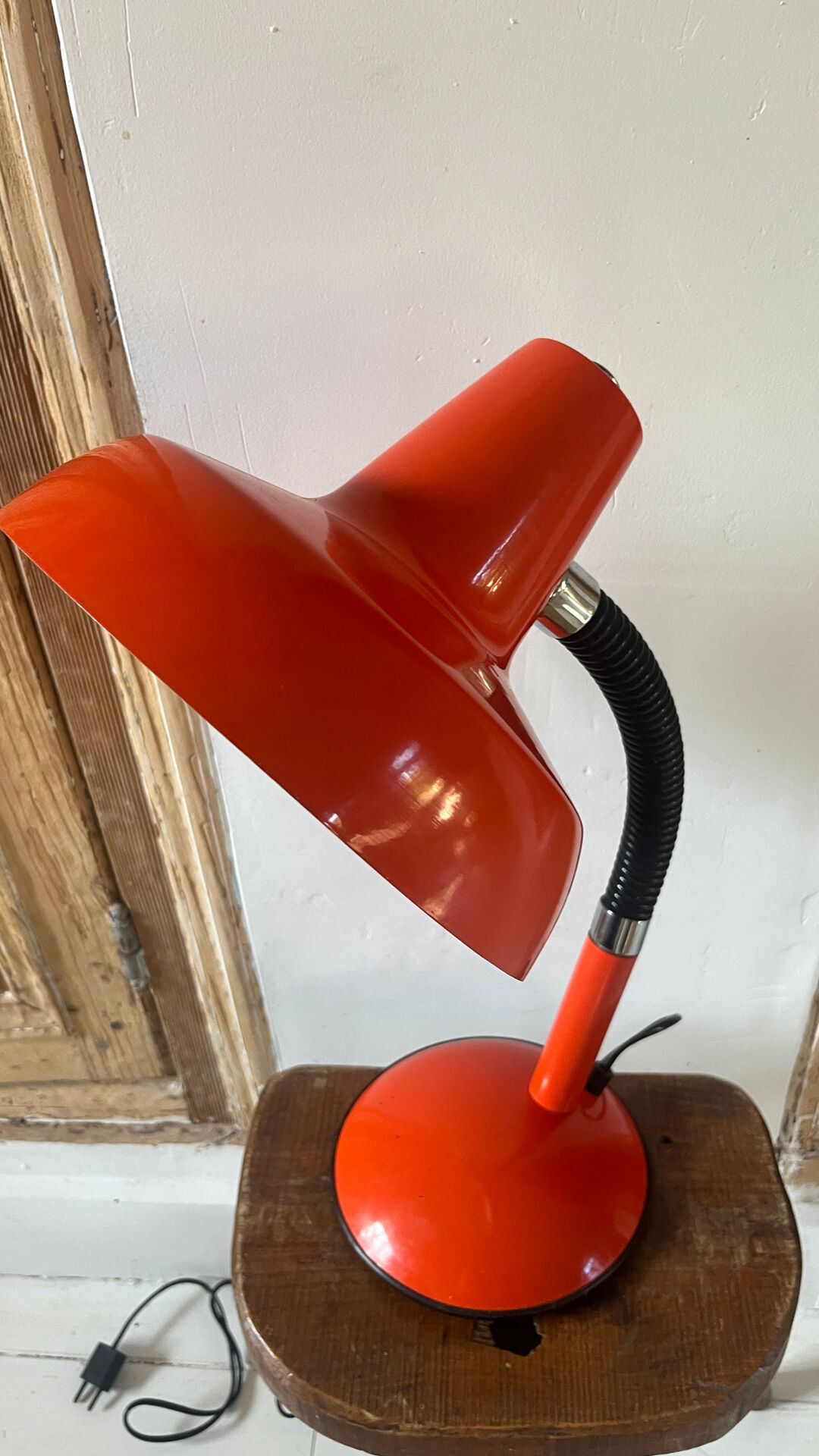 Vintage orange metal lamp