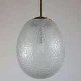 Vintage brass and frosted glass suspension, mid-century style, Doria Germany.