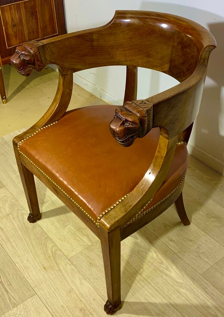 Empire mahogany office chair with gondola back