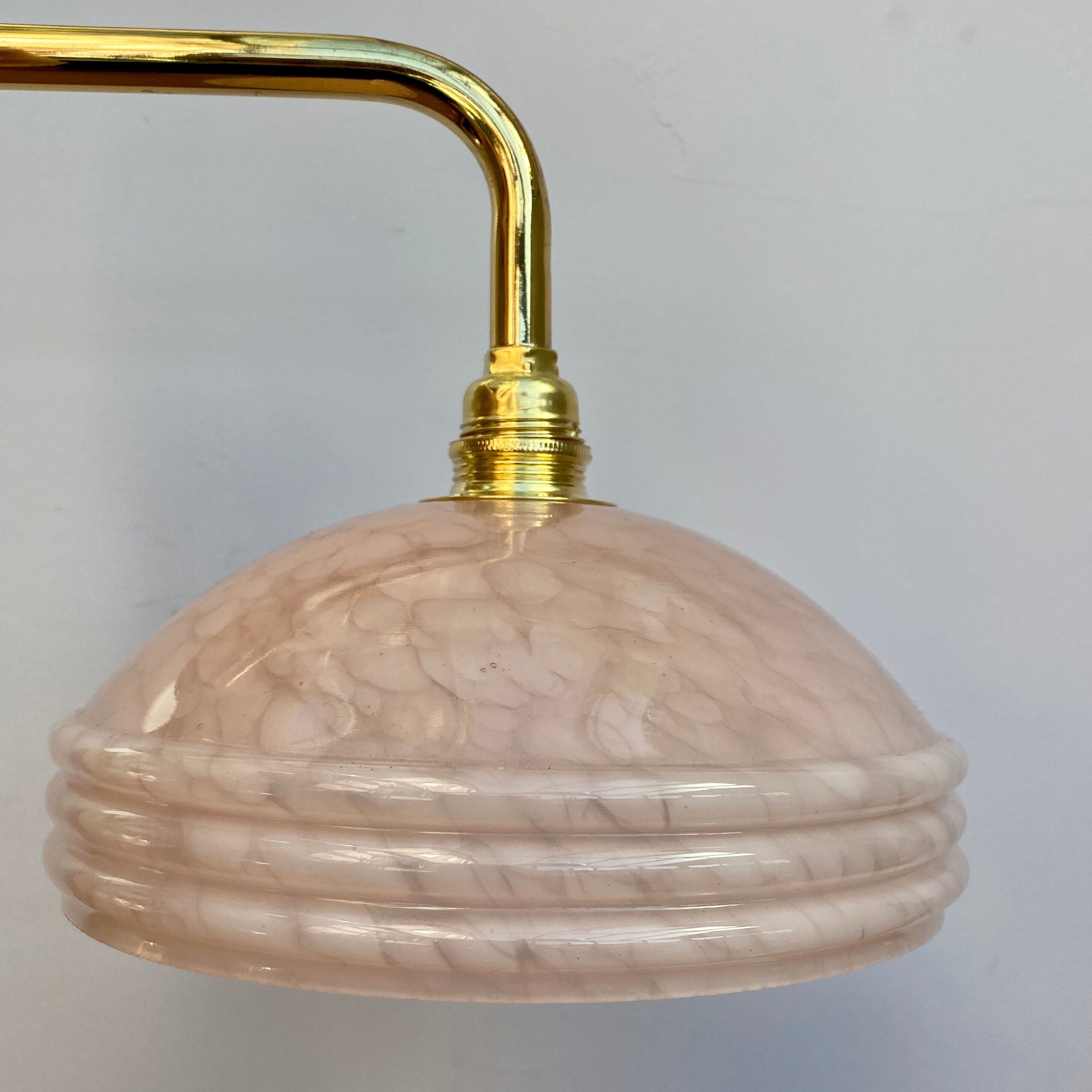 Vintage pink Clichy glass lampshade wall lampshade