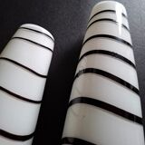 Set of 2 handcrafted opaline vases