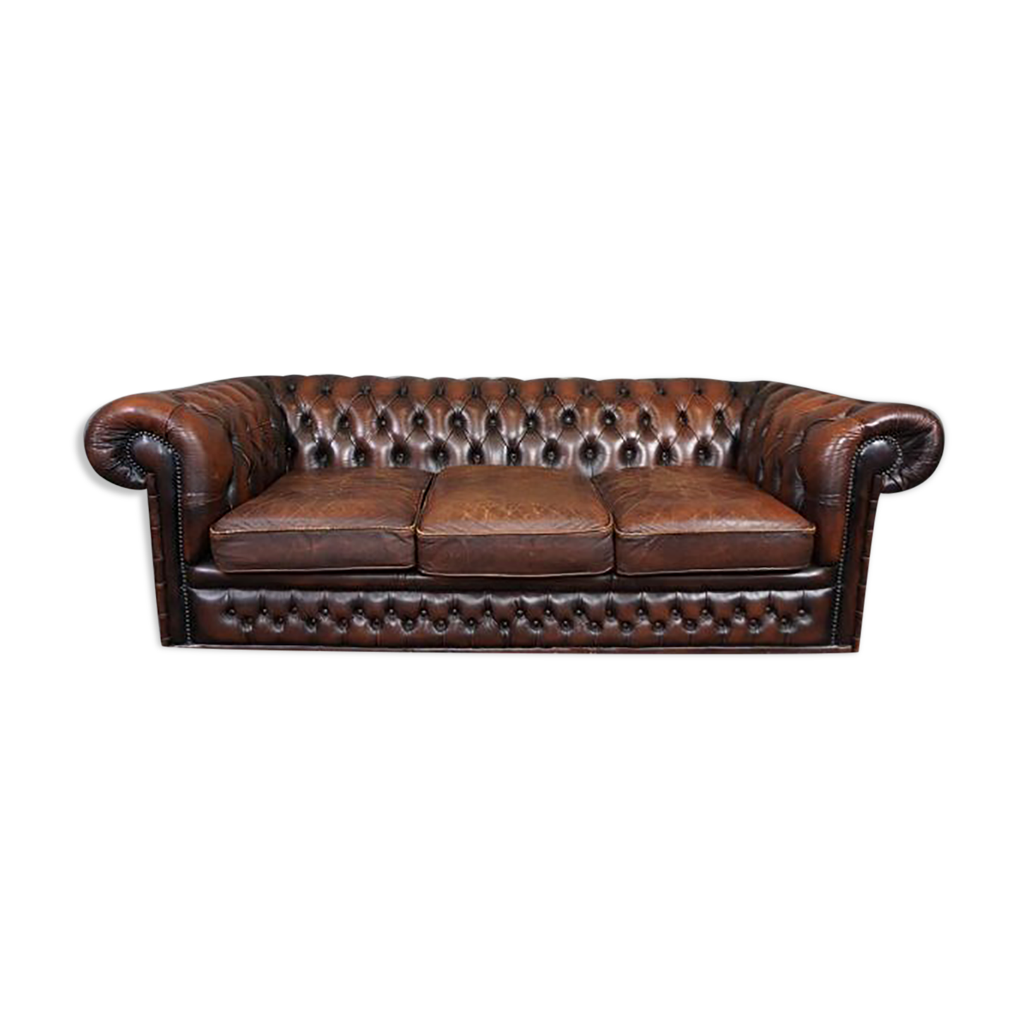 Chesterfield sofa 2.5 seats in cowhide leather