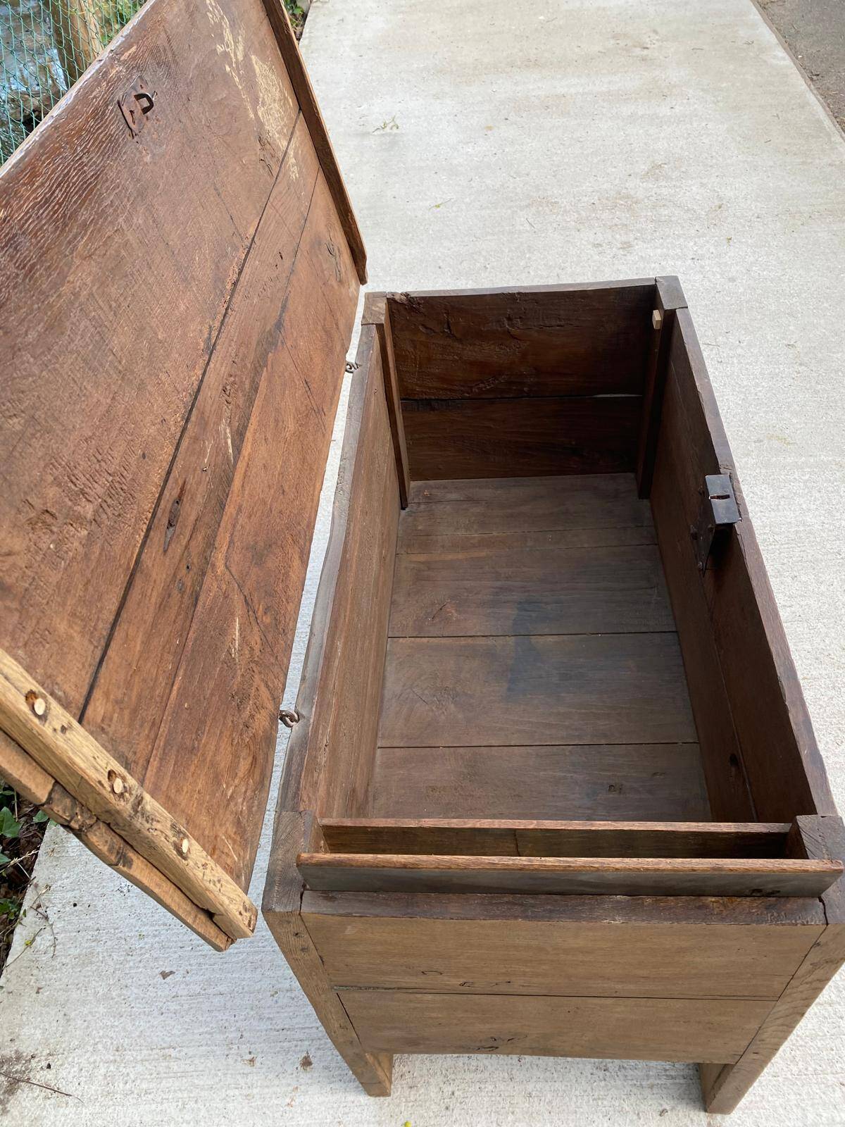 Renovated vintage oak baker's kneading trough