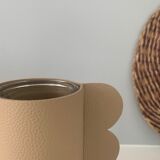 Leather-wrapped vase