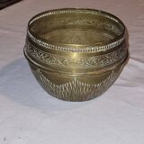 Golden brass cache pot - antique - vintage