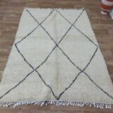 Handmade wool Berber rug 214 x 146 cm