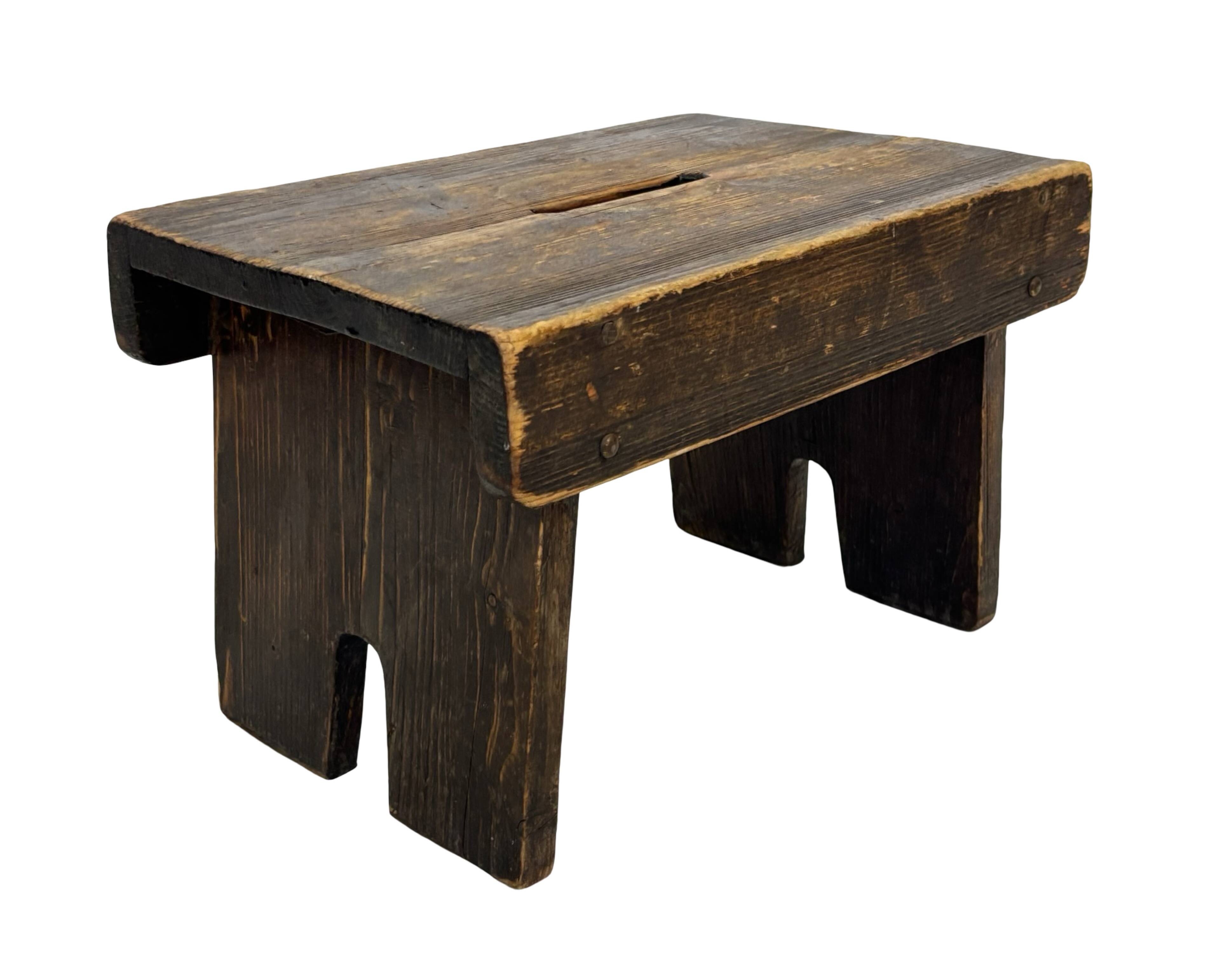 Antique stool footstool 1940s wooden plant table