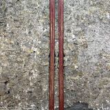 Old Pair of Vintage Blue & White Wooden Skis Mountain Chalet Decor - 218 cm