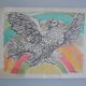 Picasso original lithograph 1952 Dove with a rainbow 38x28cm