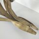 Pair reed and brass leaves sconces