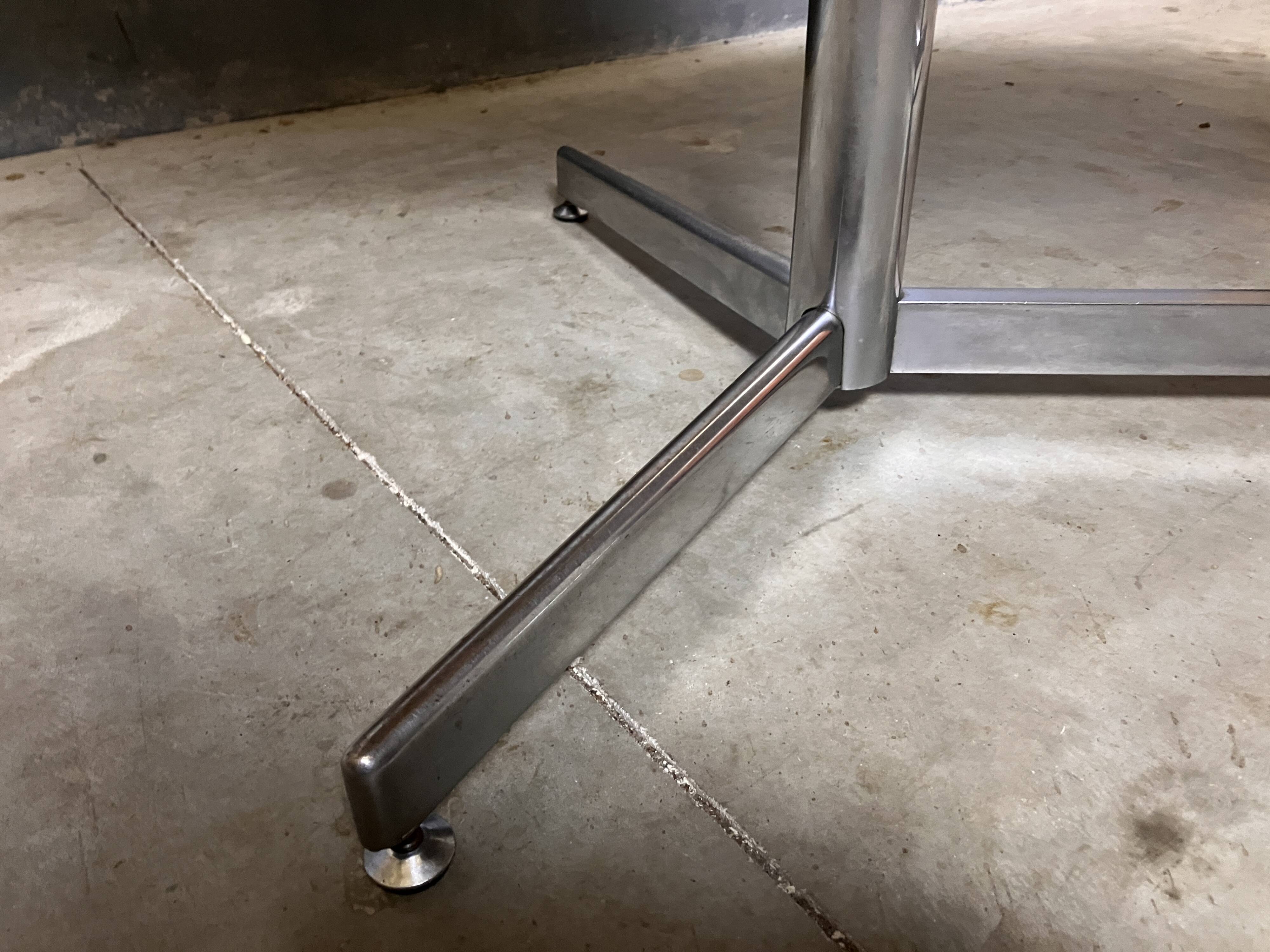 Vintage industrial table desk chrome oak