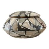 Empty vintage pocket in mother-of-pearl and wood