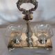 Crystal and silver-plated metal salt cellar