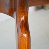 Italian dining table with sculptural beech base and pink marble, 1950s