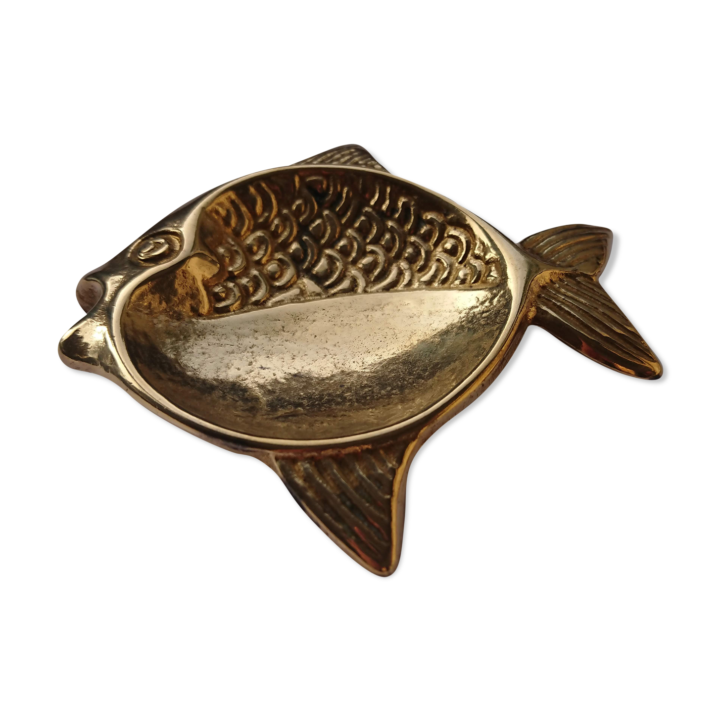 Fish brass trinket bowl