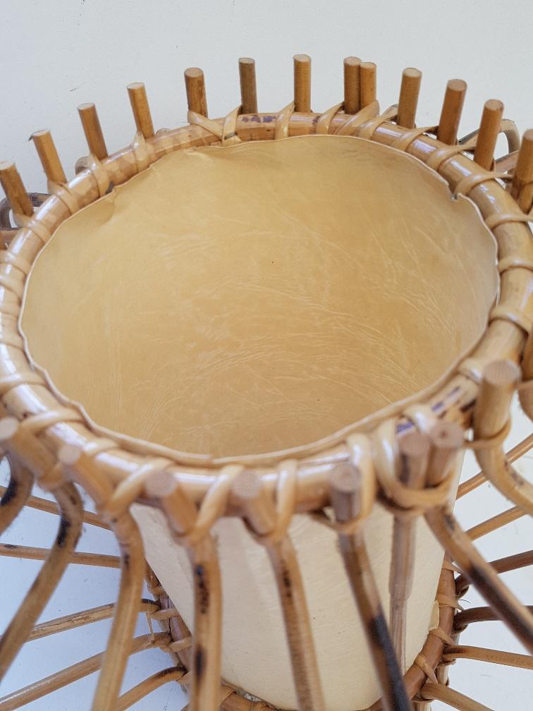 1950s rattan hanging lamp