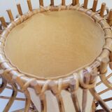 1950s rattan hanging lamp