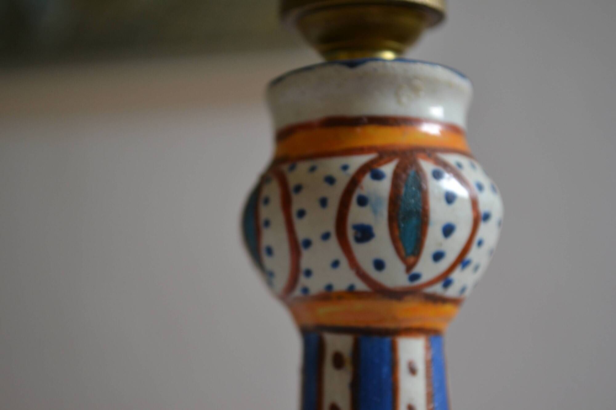 Antique ceramic lamp base Morocco Fez