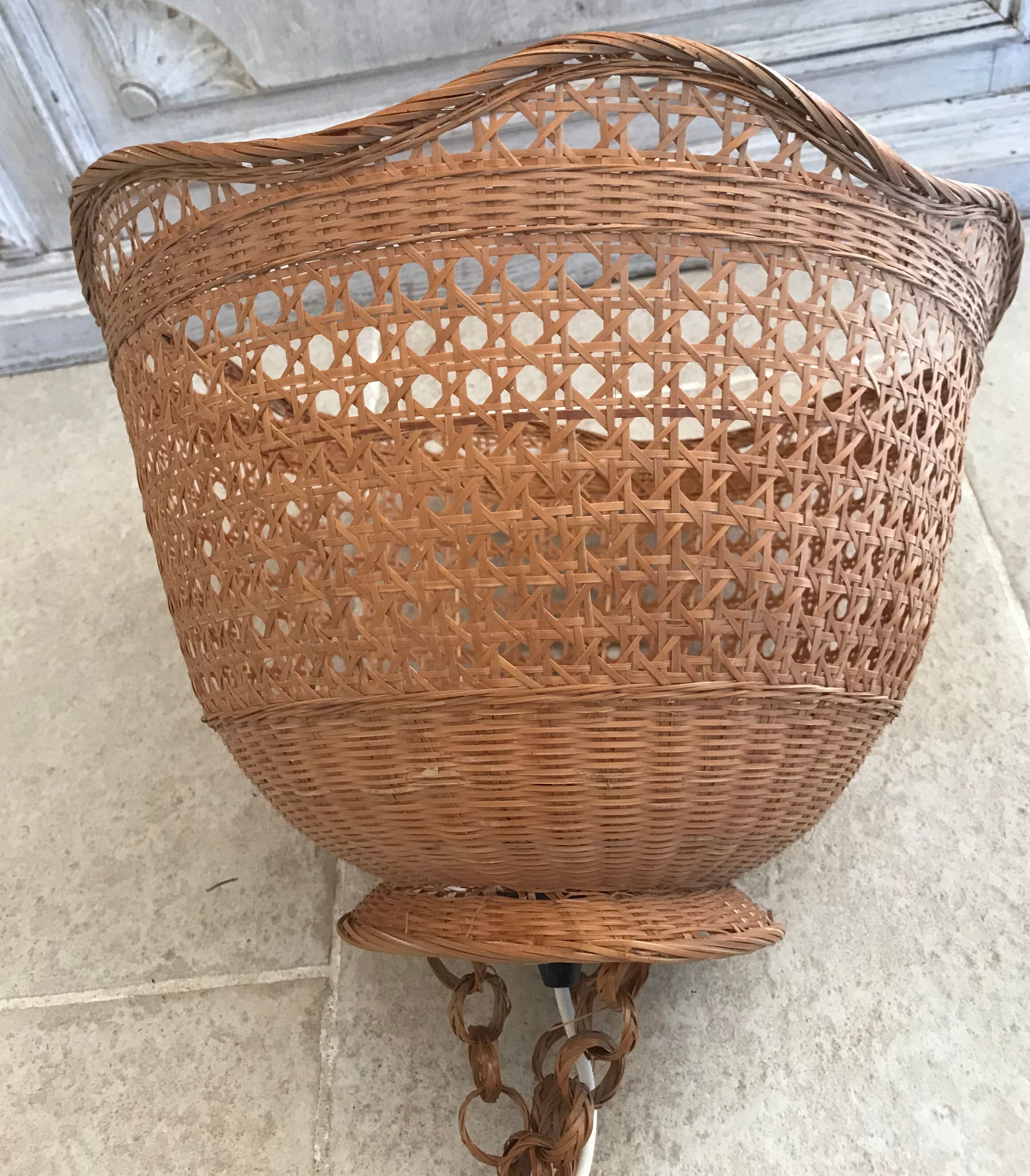 Vintage rattan pendant lamp