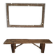 Large brutalist bench in solid oak