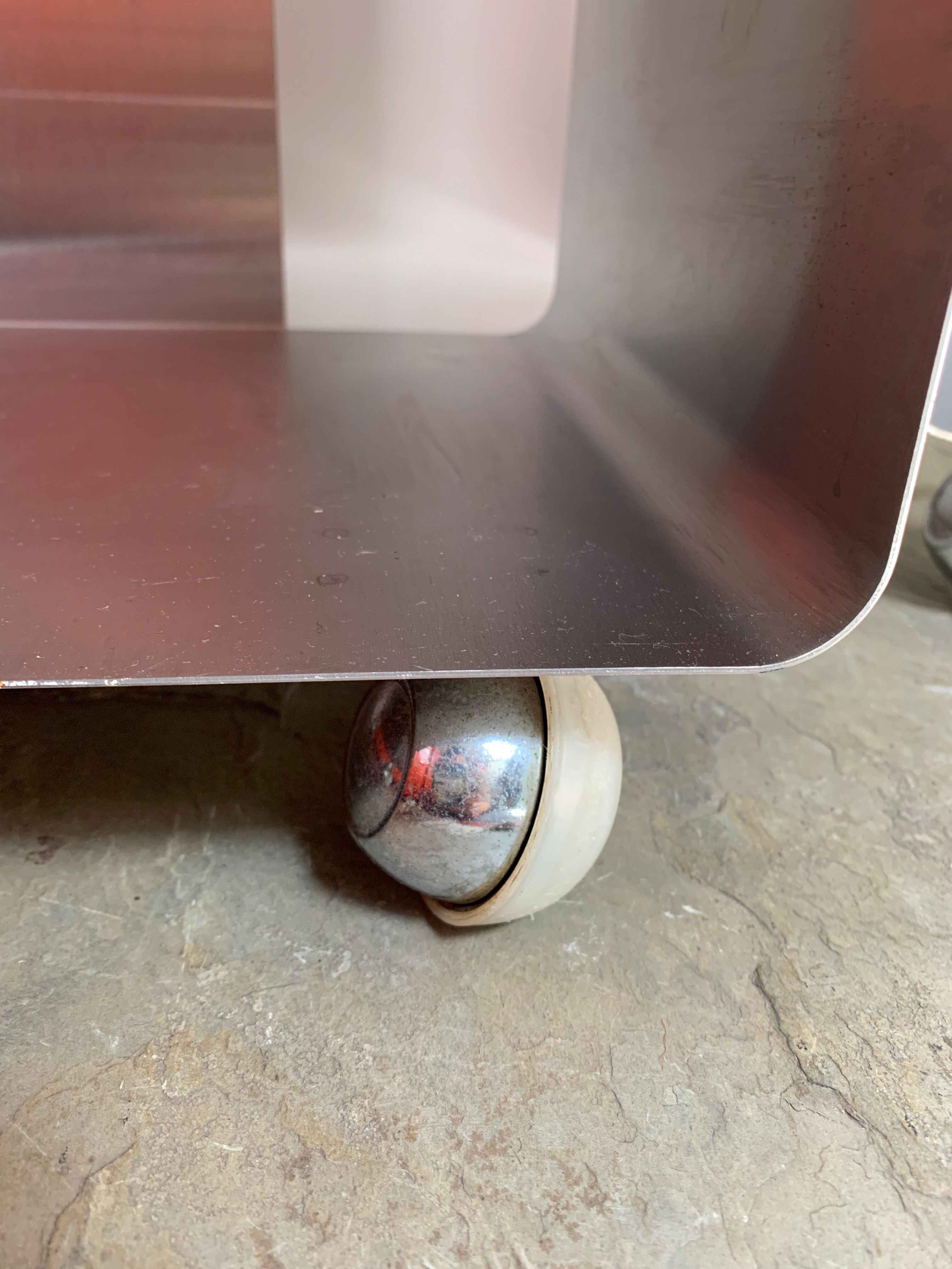 Pair of brushed aluminum bedsides