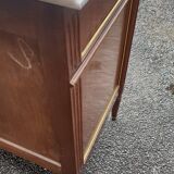 Louis XVI accajou chest of drawers and white marble