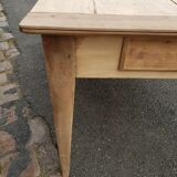 Table de ferme 2 tiroirs peuplier et chataignier