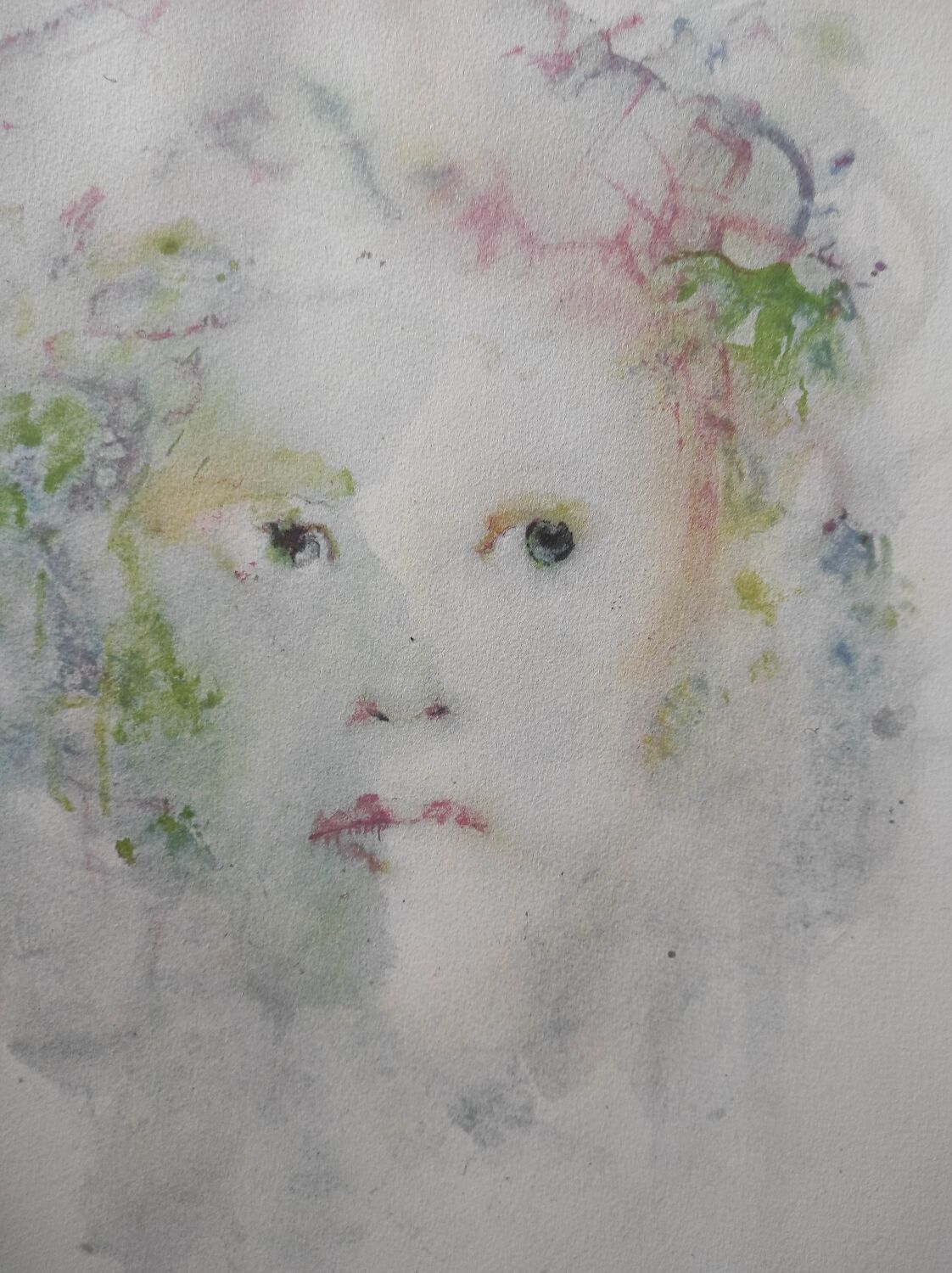 Young woman with green hair -Lithograph signed- Leonor Fini EA