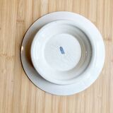 Assiette sur pied / Longchamp / terre de fer polychrome
