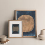Painting on paper 30x40cm frameless single piece dated and signed on the back