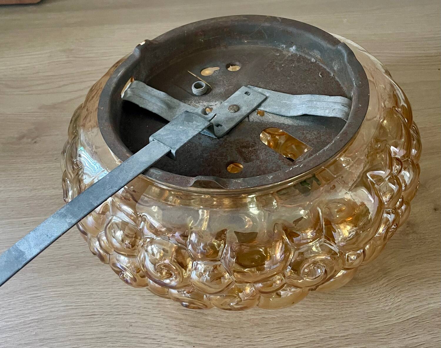 Helena Tynell Vintage Snail Amber Glass Ceiling Light