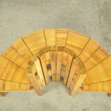 LAUKAAN PUU / brutalist pine dining table chairs “Rantasipi” / Finland 70s