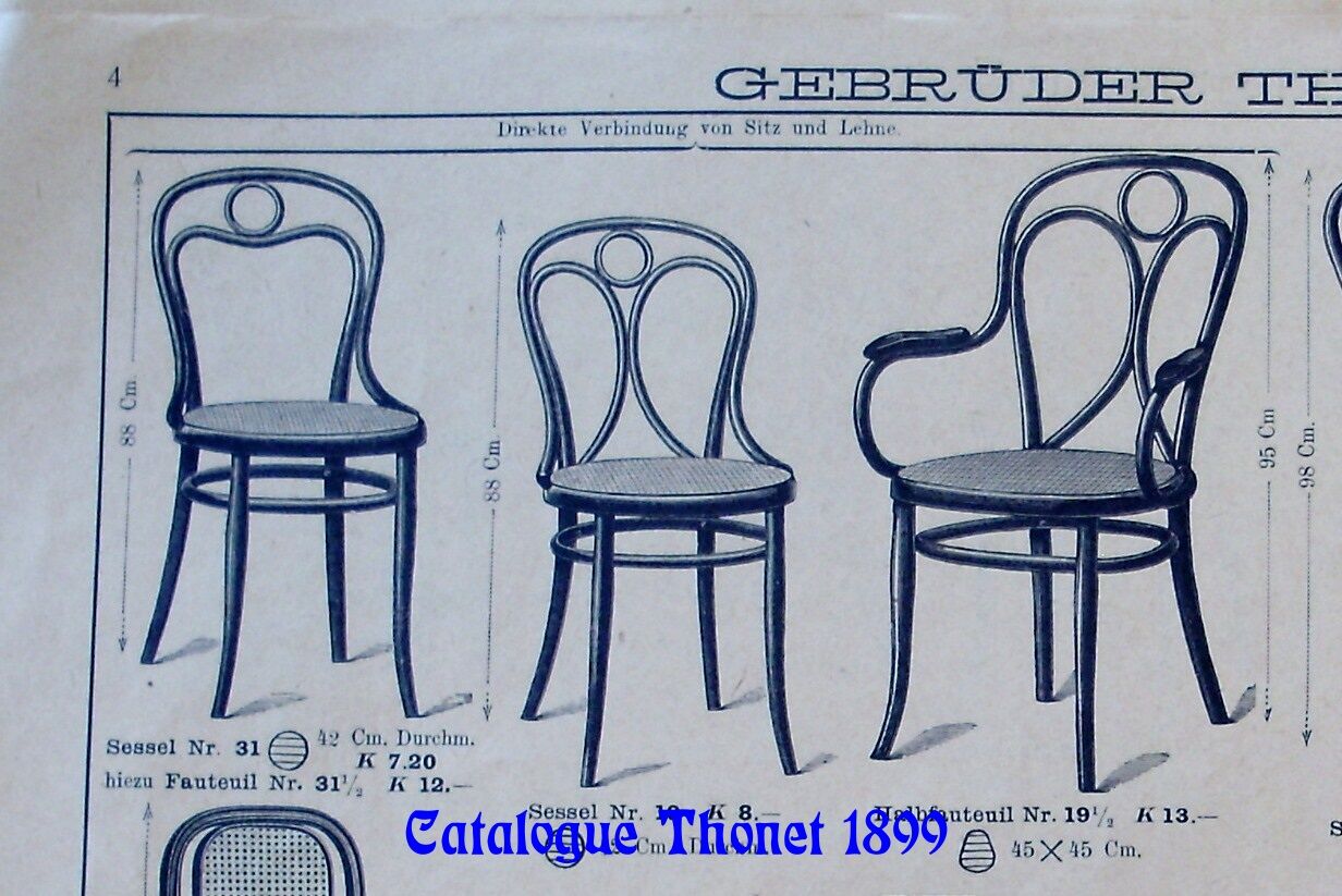 Set of 4 chairs Thonet N°19 canned to nine still unbleached, Engelstuhl 1880.