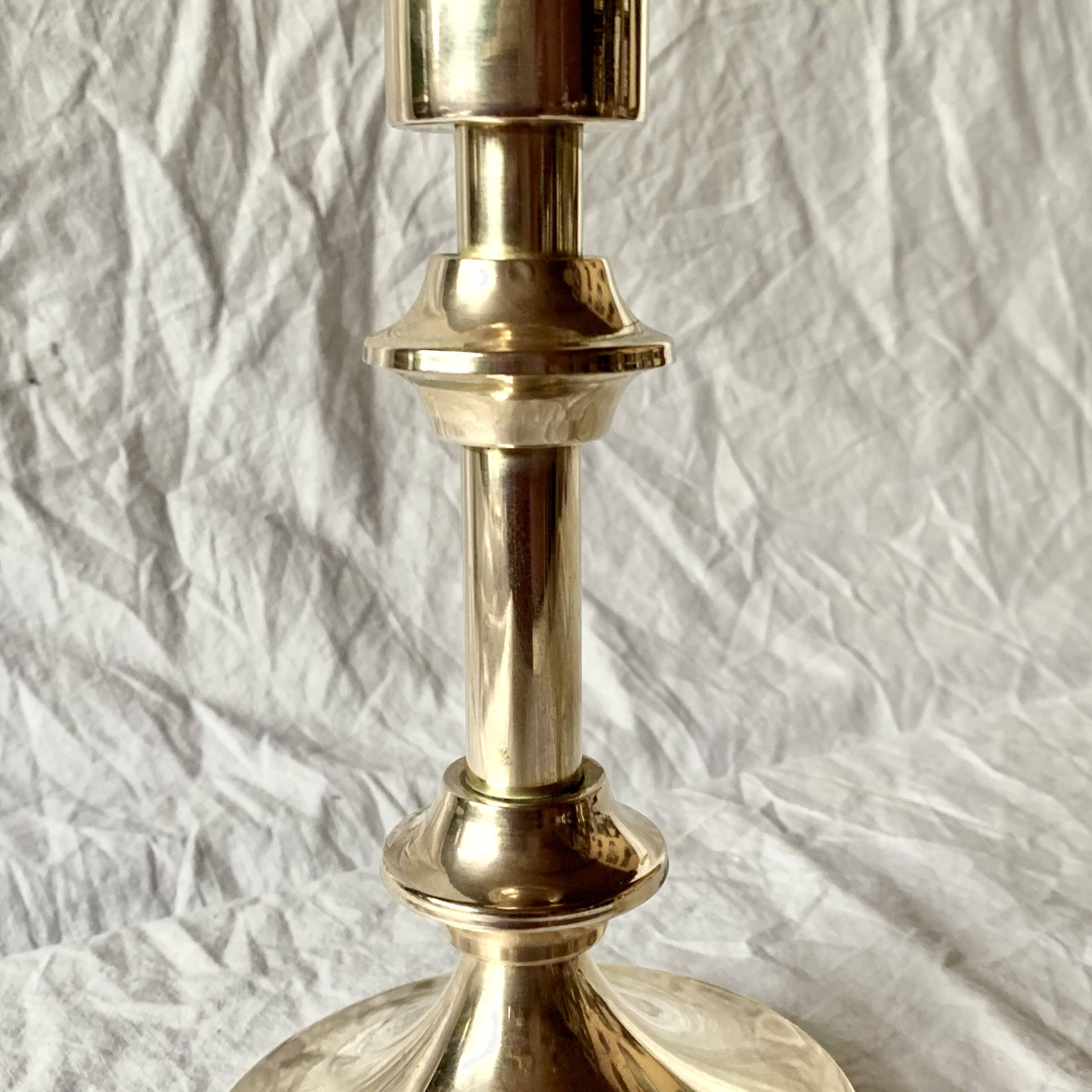 Vintage lamp base in gilded brass