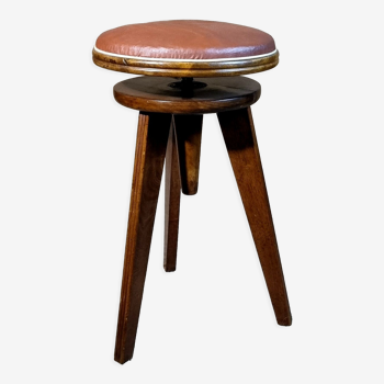 Tabouret à vis de piano tripode années 60