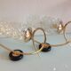 Pair of brass sconces and structured tulip glass 60/70s