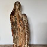 Saint Anne teaching in polychrome wood 16th century