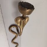 Applique murale bougeoir en bronze cobra