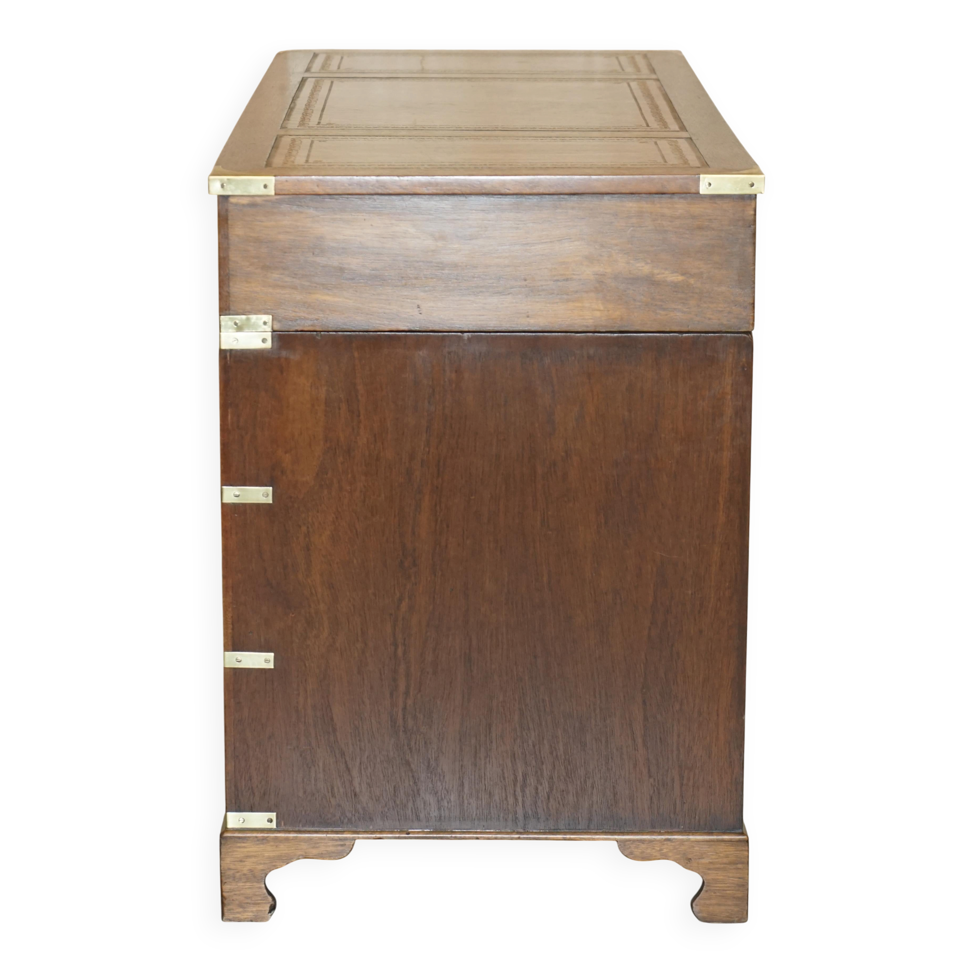 Restored leather military campaign desk Harrods Kennedy