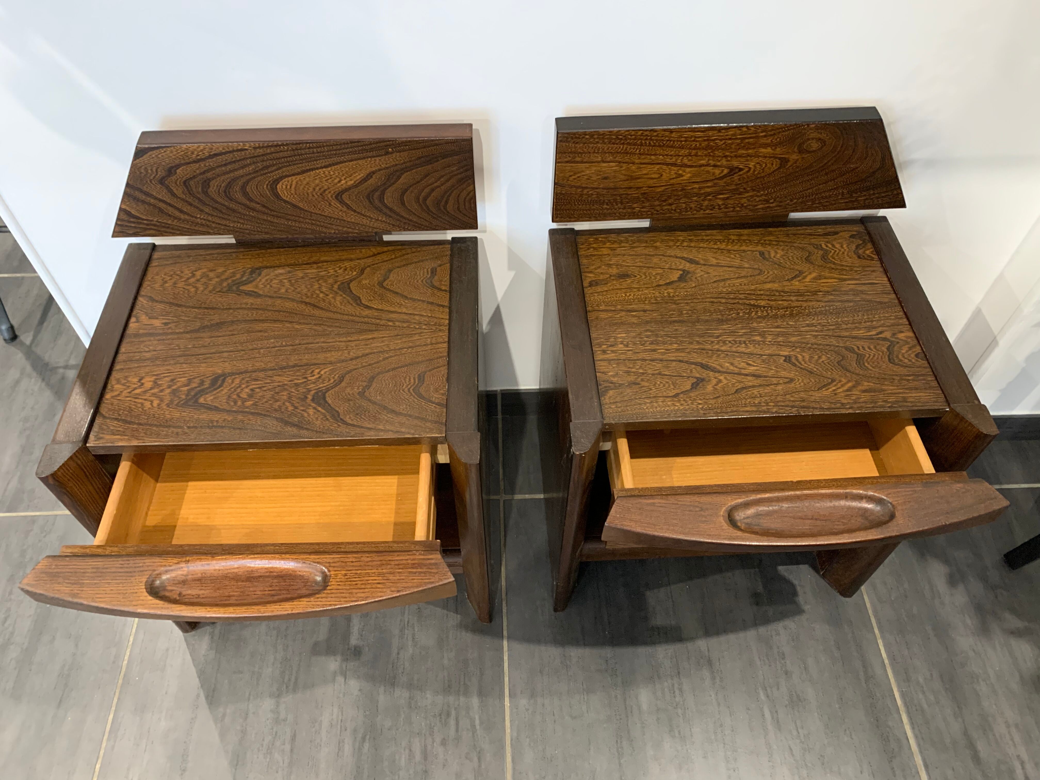 Pair of baumann vintage bedside tables 1970s