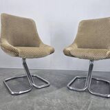 Very Rare Pair of Chairs in the Style of Boris Tabacoff, France, 1970s