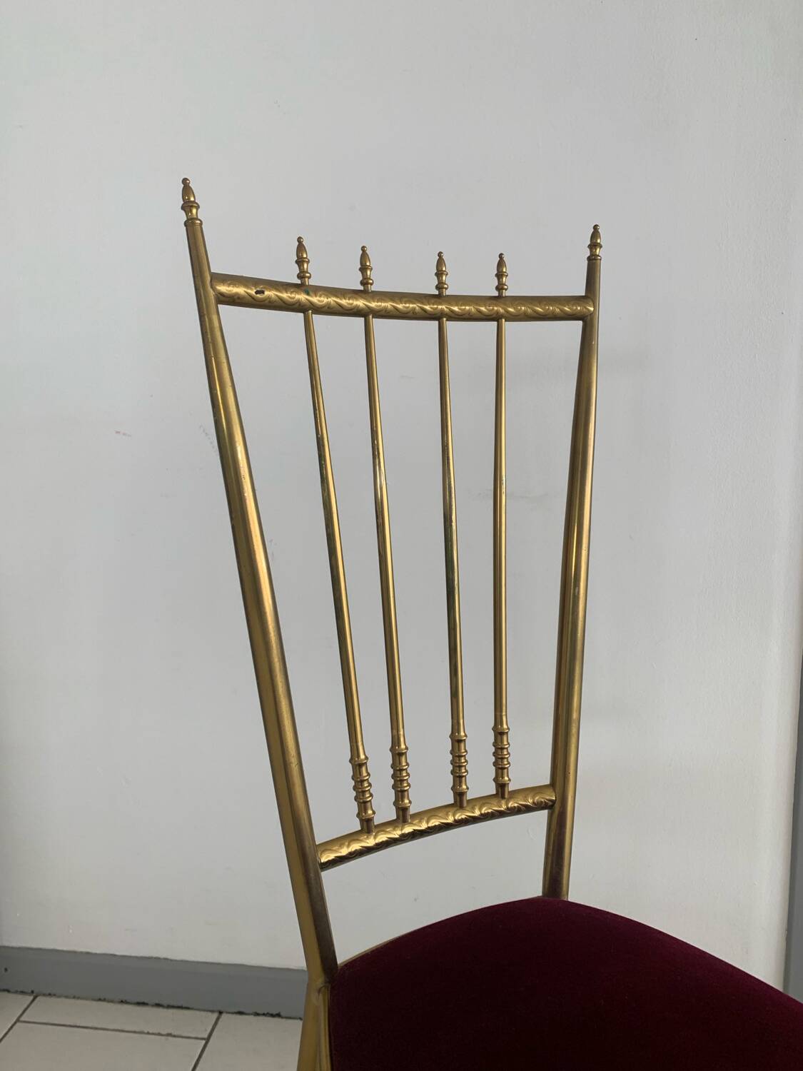Vintage Chiavari Velvet Chair Circa 1960 Italy