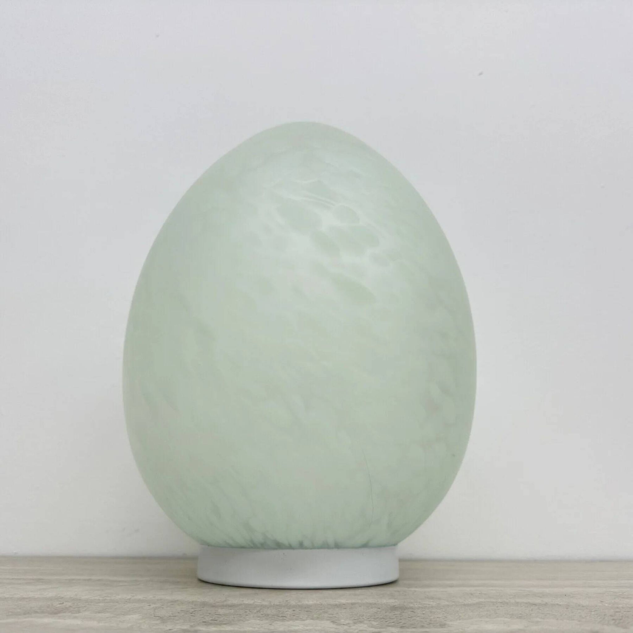 Mid-century large Domec France egg-shaped glass table lamp, 1970s