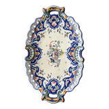 Oval dish with Desvres Fourmaintraux Rouen decoration